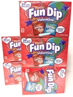 5 New FUN DIP Valentines - 20 Card Pouches, 243g Total Each | BB MAR/2026