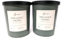 2 New TrueLiving BERGAMOT SHORES (Grapefruit, Lemon, Musk) Double-Wick Candles - 396g ea