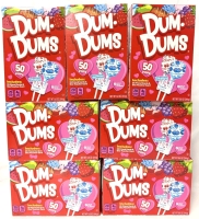 7 New DUM DUMS Valentine Exchange Lollipops with Cards - 50 Pops per Box | BB 09/17/2027