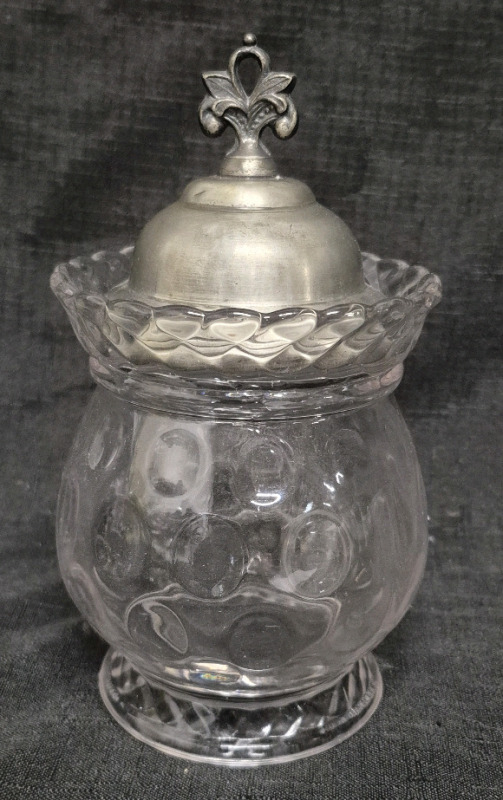 Vintage Glass Jam/Jelly Jar with Lid 7.5" Tall with Lid
