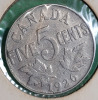 1924 - 1965 Canadian 5 Cent Nickels . Includes 1926 Near 6 Nickel . 35 Coins - 2