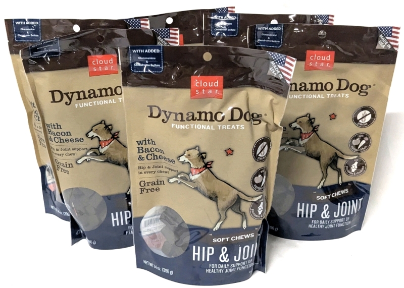 6 New Cloud Star DYNAMO DOG Bacon & Cheese Hip & Joint Soft Chew Dog Treats - 396.9g ea | BB Feb 09/2025