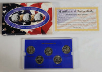2000 USA Philadelphia Mint Edition State Quarter Set . Brilliant Uncirculated Condition in Case .