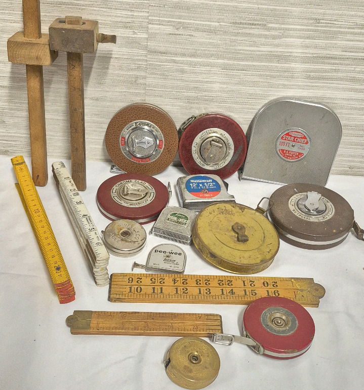 18 Collectible Tape Measures - Folding Wooden Tape Measure Ruler +