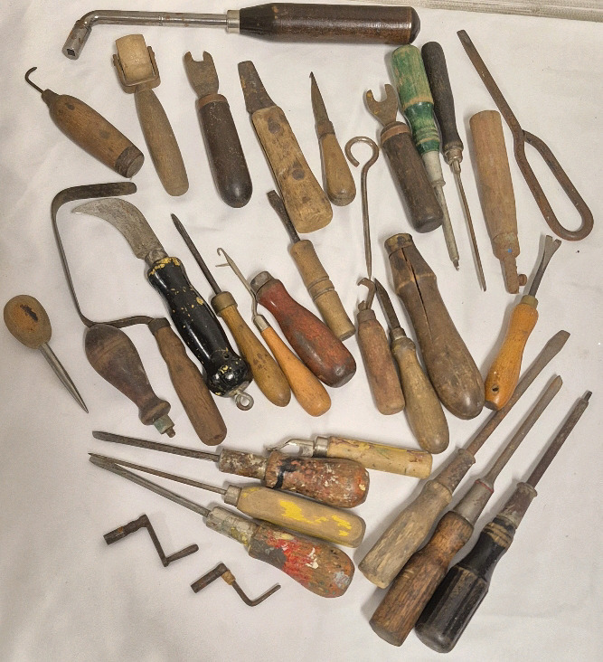 Great Vintage Tool Lot - Mostly Wooden Handles
