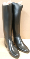 New Pair of Derby/Cottage Black Leather Boots, Size 7.5, 17" Tall