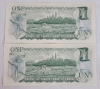 1973 Canadian Bank of Canada One Dollar Bank Notes . Two (2) Bank Notes , One Off Consecutive Numbers ECE9606803 & ECE9606805 . No bends or Folds and appears uncirculated - 2