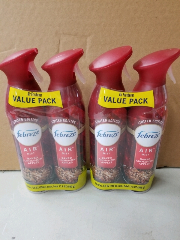 4 new cans FEBREZE air freshener BAKED CINNAMON APPLES. Each can 8.8 0z