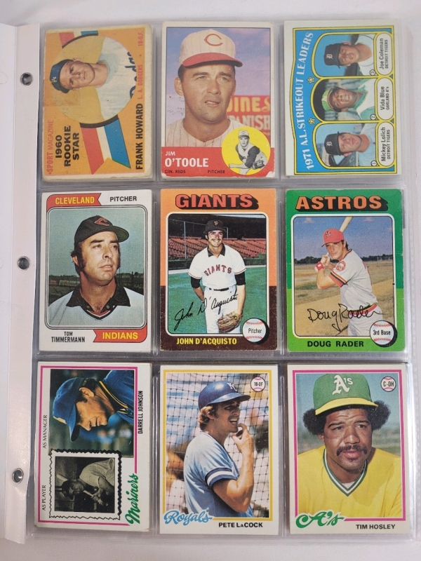 1960 , 1963 , 1972 - 1991 Topps MLB Baseball Trading Card Singles . 108 Trading Cards