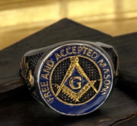 316L Stainless Steel Ring Masonic Design Size 13