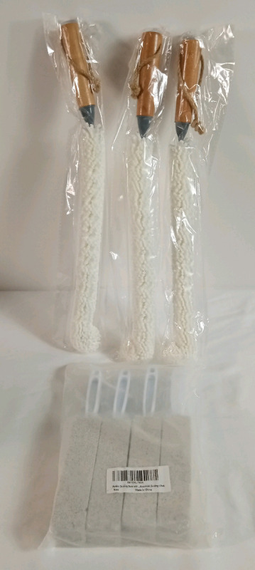 3 New Water Bottles Brushes - 13" long & 4 New Pumise Cleaning Stones w/Handle