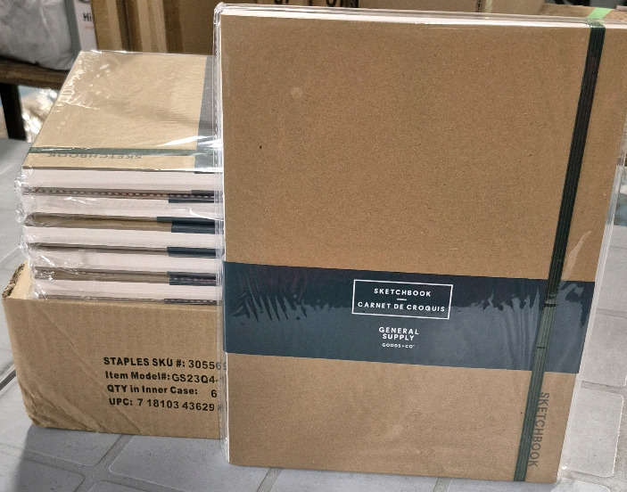 12 New General Supply Sketch Books 8.5 by 11" 176 Pages Per Book