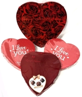 4 New Heart-Shaped Boxes of Chocolate : Elmer (30 Pieces), 3x Russell Stover (9 Pieces - 2x Assorted, 1x Milk & Dark Assorted)
