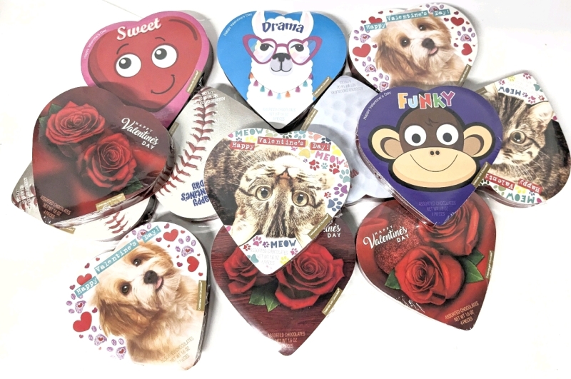 13 New Elmer Chocolates 4-Piece Heart-Shaped Assorted Chocolate Boxes - 45g ea | BB 05/2026