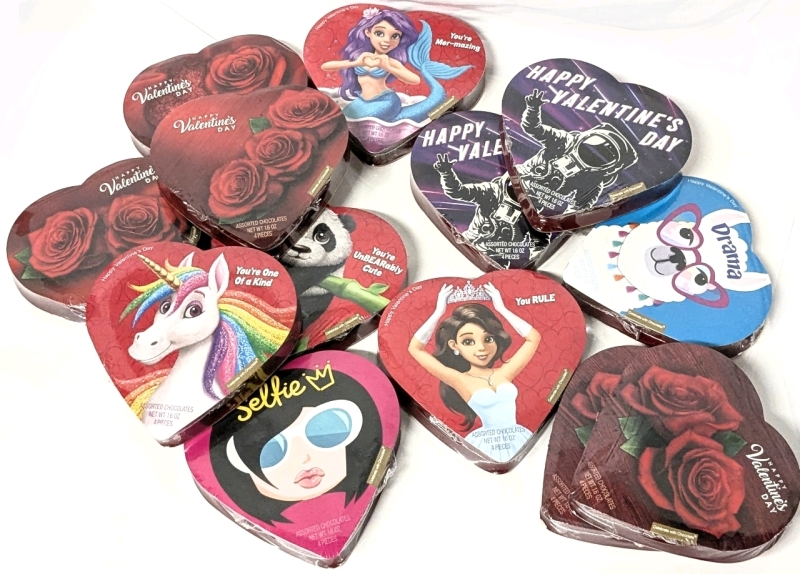 13 New Elmer Chocolates 4-Piece Heart-Shaped Assorted Chocolate Boxes - 45g ea | BB 05/2026
