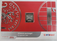2001 Netherlands .999 Silver 12⁷⁵ Gulden Postage Stamp . First Usable World Stamp made of .999 Silver and is legal tender in the Netherlands for registered mail up to 2,000 grams .