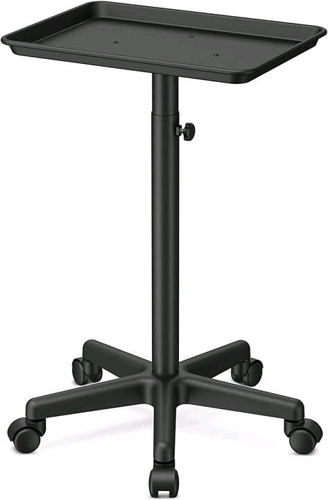 New Fashion Professional Rolling Aluminum Service Tray. Stands 26" to 46" Tall.