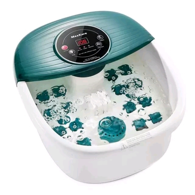New MaxKare Foot Spa Massager W/ Full Roller, Heat & Bubbles XKAM-SPA18