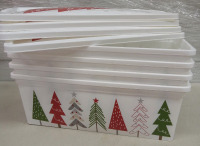 4 New | Holiday Tree Themed C Boxes 5.8L or 13.2" x 7.4" x 4.7"