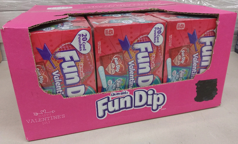 12 New Boxes of 20 | lik&bull;m&bull;aid Valentines Day Fun Dip | BB: March 2026