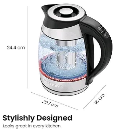 New | Chef man Boils Faster | Custom Temp 1.8L Infuser Kettle