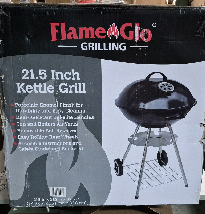 New Flame Glo 21.5" Kettle Grill Charcoal BBQ