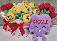 5 New Plushes Bouquets & Hearts - Sweethearts "GIGGLE" 10.5" Tall