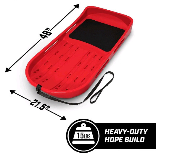 New | GoSports Premium Sporting Goods 4ft 2 Person Snow Sled w/ Pulling Strap