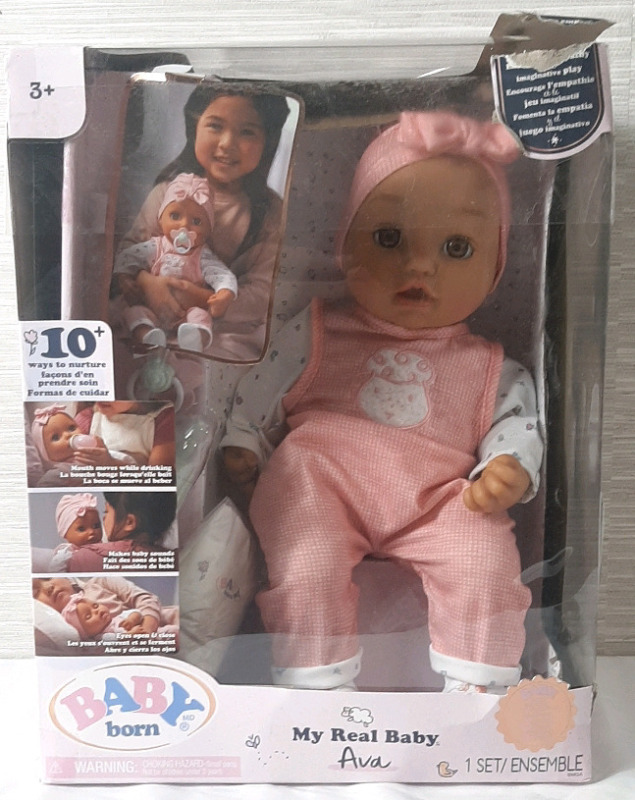 New Baby Born My Real Baby Ava Doll w/ Accessories