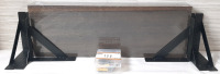 New Wooden Platform Shelf w/ Black Steel Frames & Installation Pieces (Wood Piece is 17"x6")