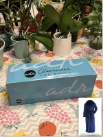New Alexander Del Rossa Navy Blue Robe & Utopia Bedding Queen Sized White Comforter
