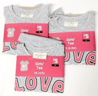 3 New Girls Size Small (6/6X) BOBBIE BROOKS Love Unicorn Cotton Blend T-Shirts