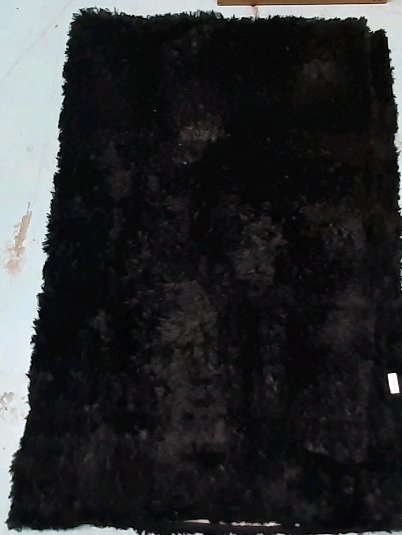 New Noahas Plush Fuzzy Black Floor Rug (3ftx5ft)