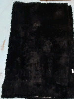 New Noahas Plush Fuzzy Black Floor Rug (3ftx5ft)