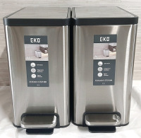 2 New Eko 6L Stainless Steel Ecocasa II Step Bins