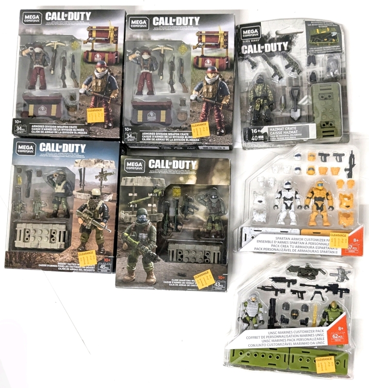 5 New +2 CALL OF DUTY &times; MEGA CONSTRUX : 5&times; Crates + 2&times; Customizer Packs without Backing Cards