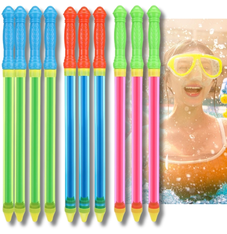 New Hanaive 10pc 22" Crayon Water Guns / Shooter Tubes / Sword Handle Water Blasters
