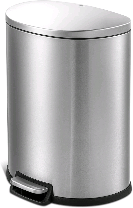 New QUALIAZERO 50L/13Gal Heavy Duty Hands-Free Stainless Steel Commercial/Kitchen Step Trash Can. Minor Dents From Shipping