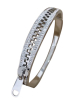 Luxury Stainless Steel Bracelet with Rhinestone Embellishments Glam Zipper Style <br/>