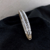 Luxury Stainless Steel Bracelet with Rhinestone Embellishments Glam Zipper Style <br/> - 3