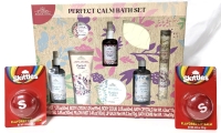 New Studio Selection 8-Piece Perfect Calm Bath Set & 2&times; SKITTLES Strawberry Flavored Lip Balm (10g ea)