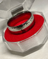 Stainless Steel Wolf Forest Ring 8mm Wide Size 10