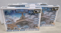 4 New 500 Piece EIFFEL TOWER Seasons Scratch Off Puzzle Reveal Retail Value $60