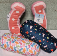 3 New Fun Kid's Pillows - Horseshoe Squish Pillow 14.75" Tall & 2 Beaded Bolsters 15" Long