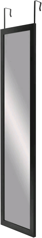 New Americanflat Over The Door Mirror - Full Length Mirror with Hanging Brackets - Black Model DM1248BK