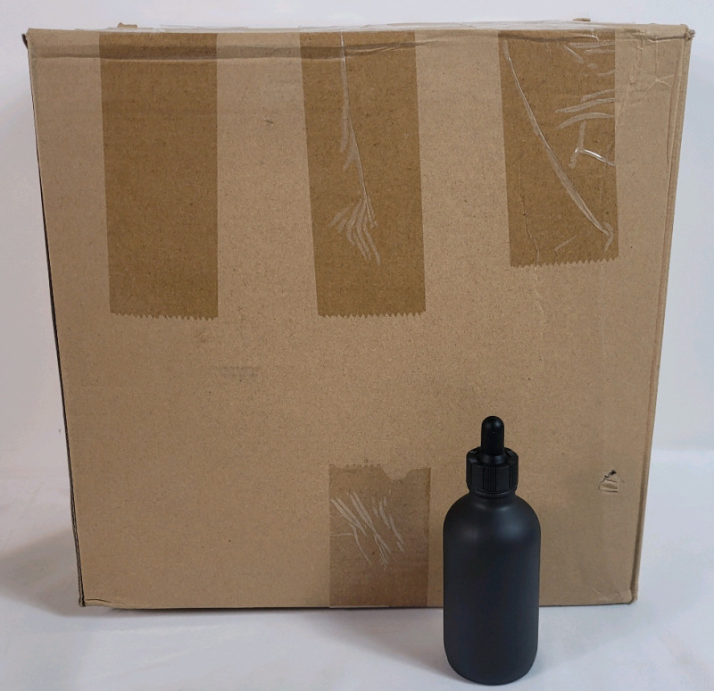 New - Epakh 50-Pack 4oz Glass Dropper Bottles , Black Glass Eye Dropper Container Refillable Bottle with Dropper Round Dropper Dispenser Bottle for Essential Oils Perfumes Lab Travel Home .