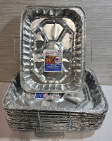 14 New Jiffy-Foil Large Rectangular Rack Roaster w/Handles . Measures 16.5"&times;11.5"&times;2.5" .