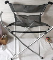 New Gray Mesh Foldable Outdoor Lawn Chair (29" Tall)