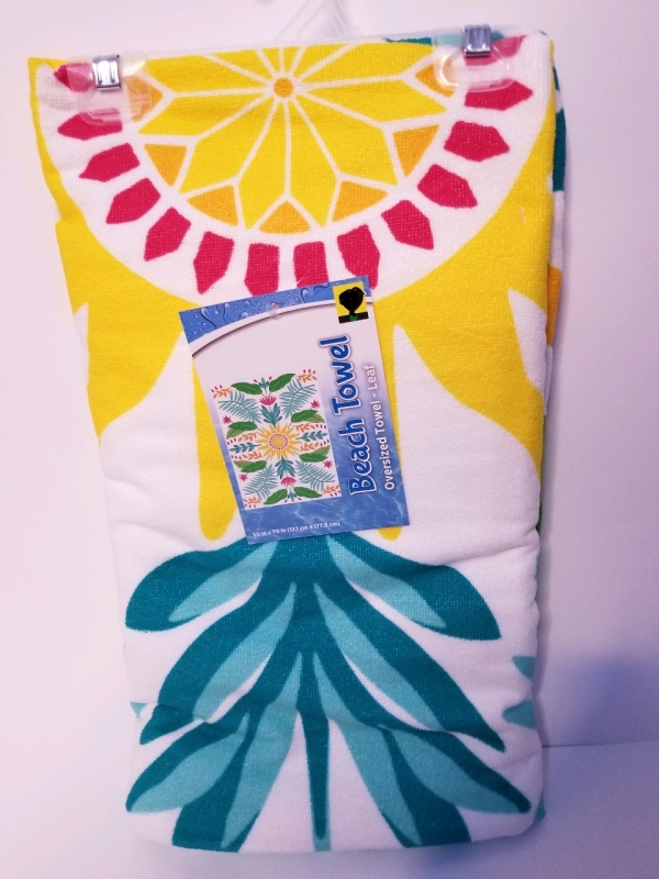 NEW Oversized Leaf Beach Towel 50" by 70"