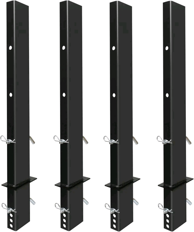 SALUINOKI 4Pack 30 inch Adjustable C Channel Pipe Stake for Flatbed Trailer, Hauler, Gooseneck Trailer Accessories, Side Rails
